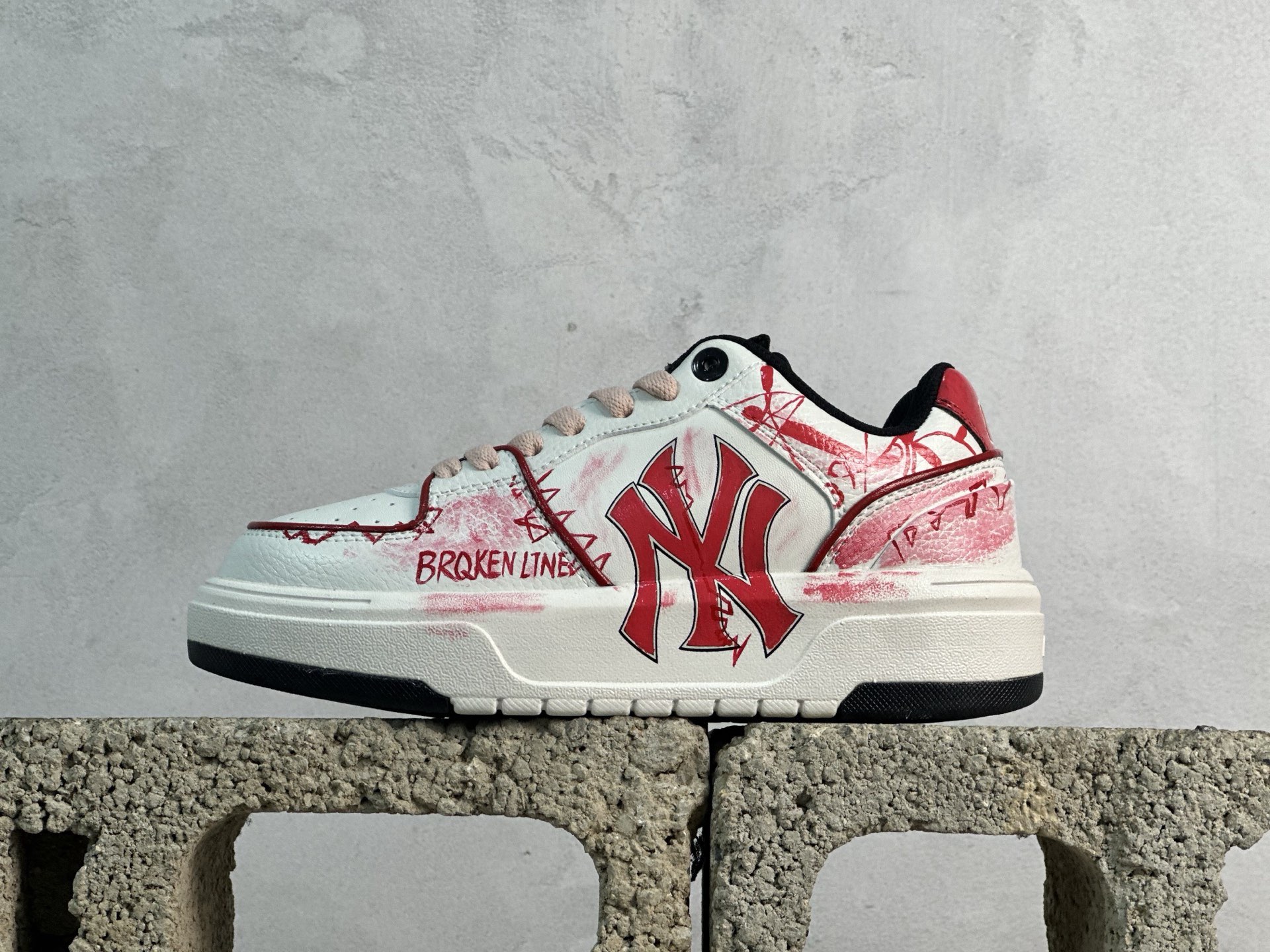 MLB NY 印花網紅學長老爹鞋 定制塗鴉惡作劇