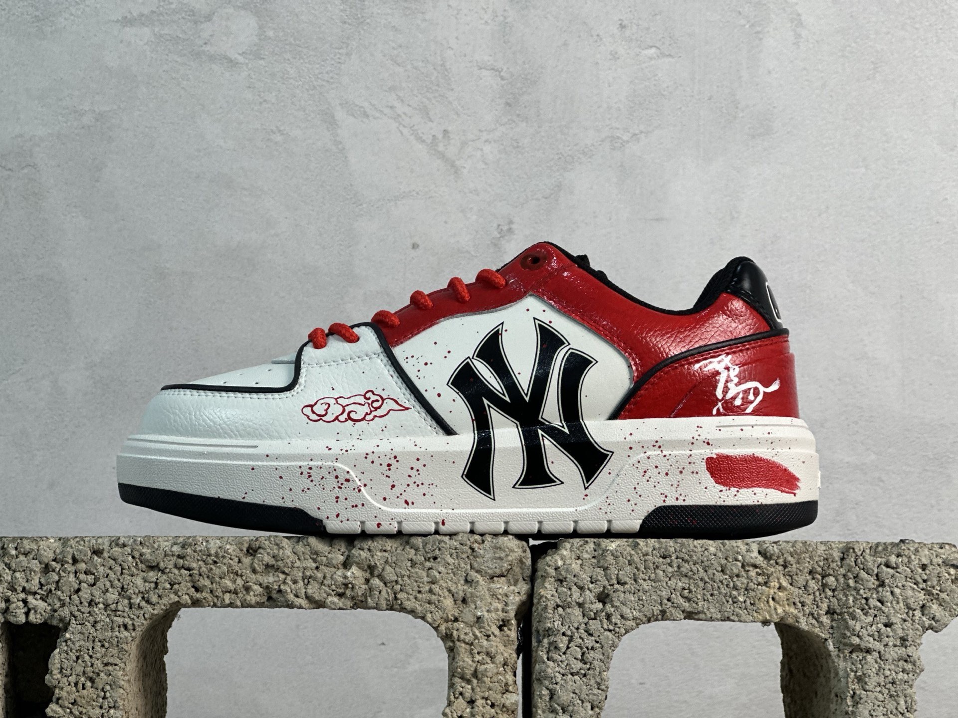 MLB NY 印花網紅學長老爹鞋 定制塗鴉惡作劇