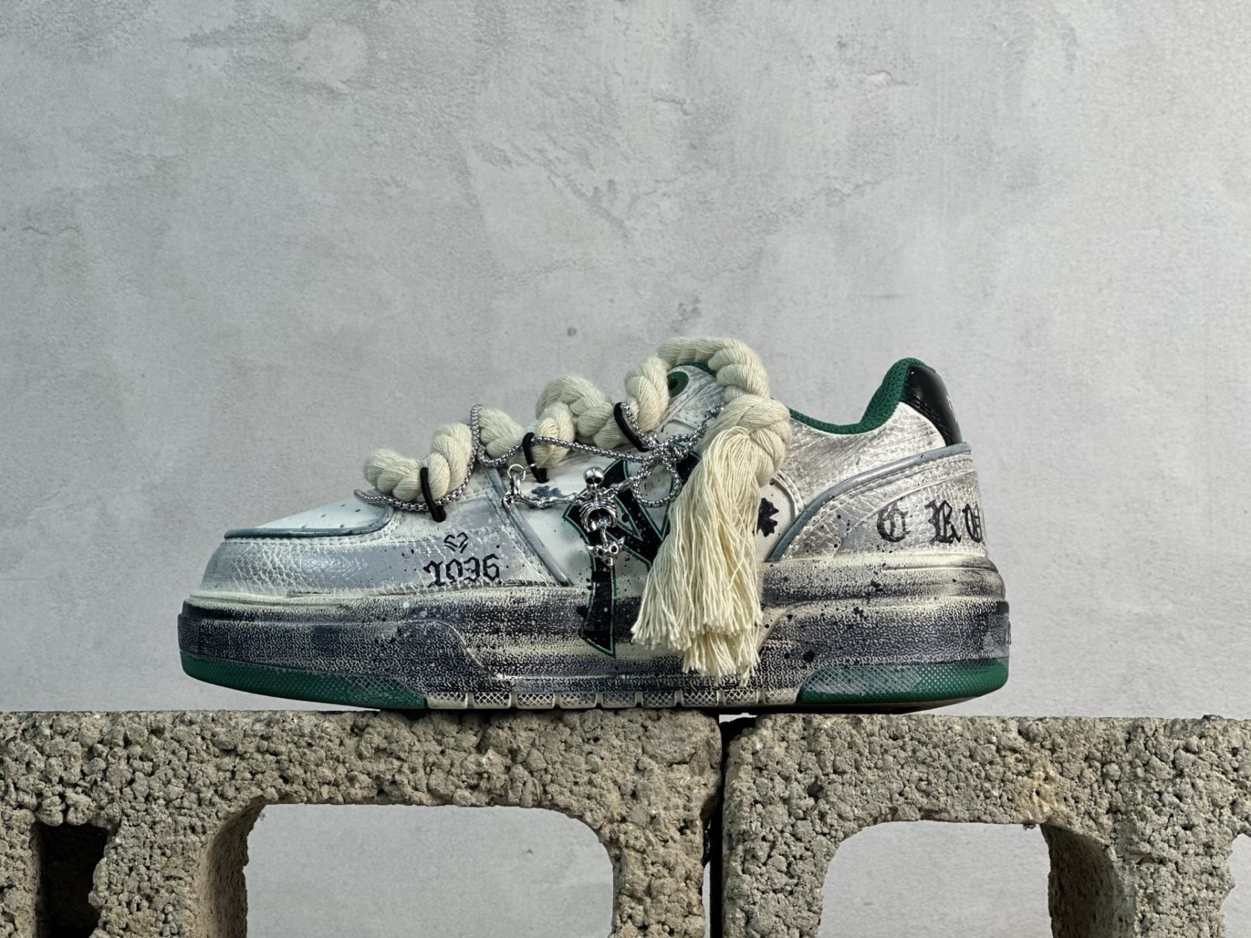 MLB NY 印花網紅學長老爹鞋 定制塗鴉惡作劇