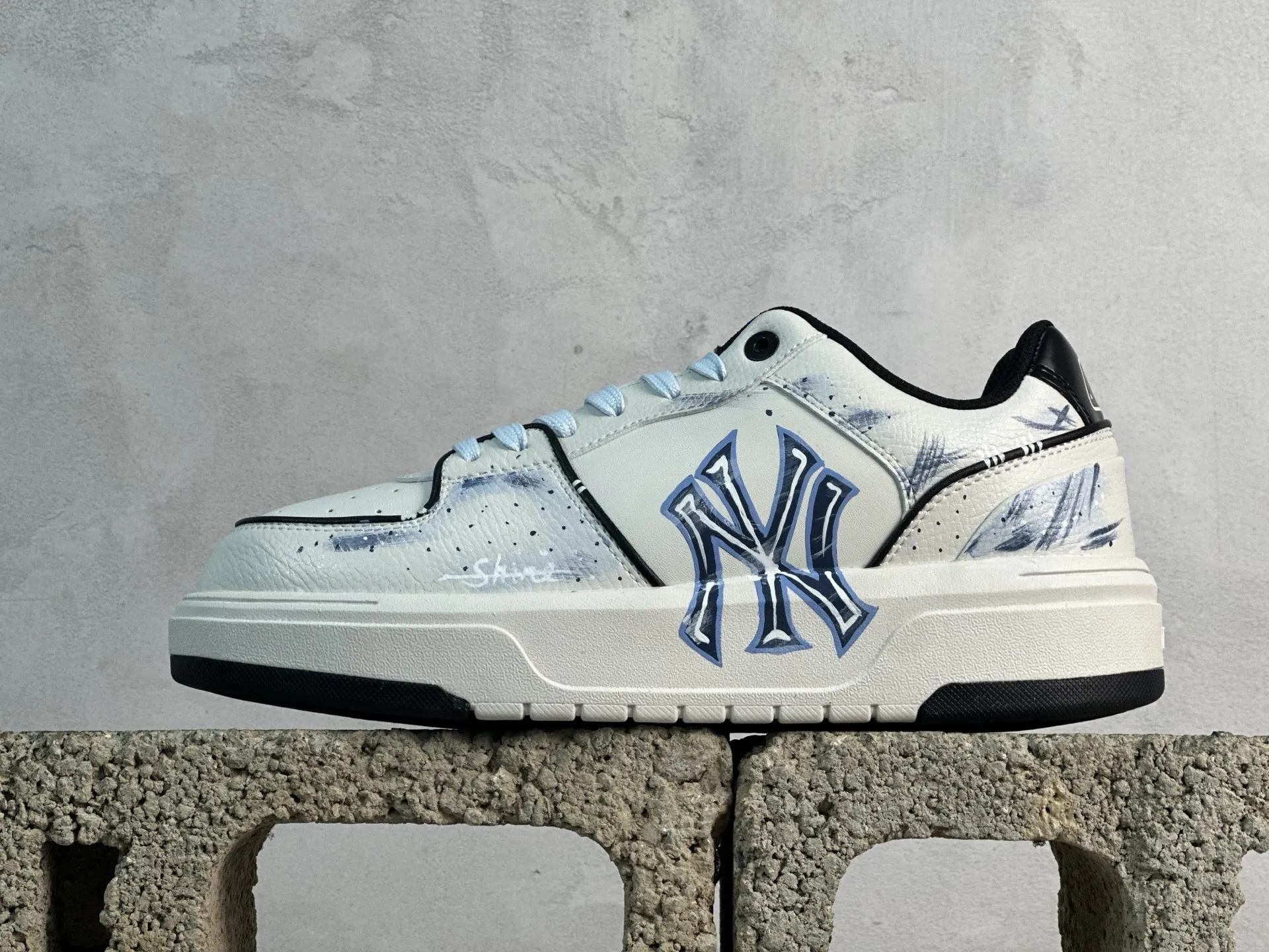 MLB NY 印花網紅學長老爹鞋 定制塗鴉惡作劇