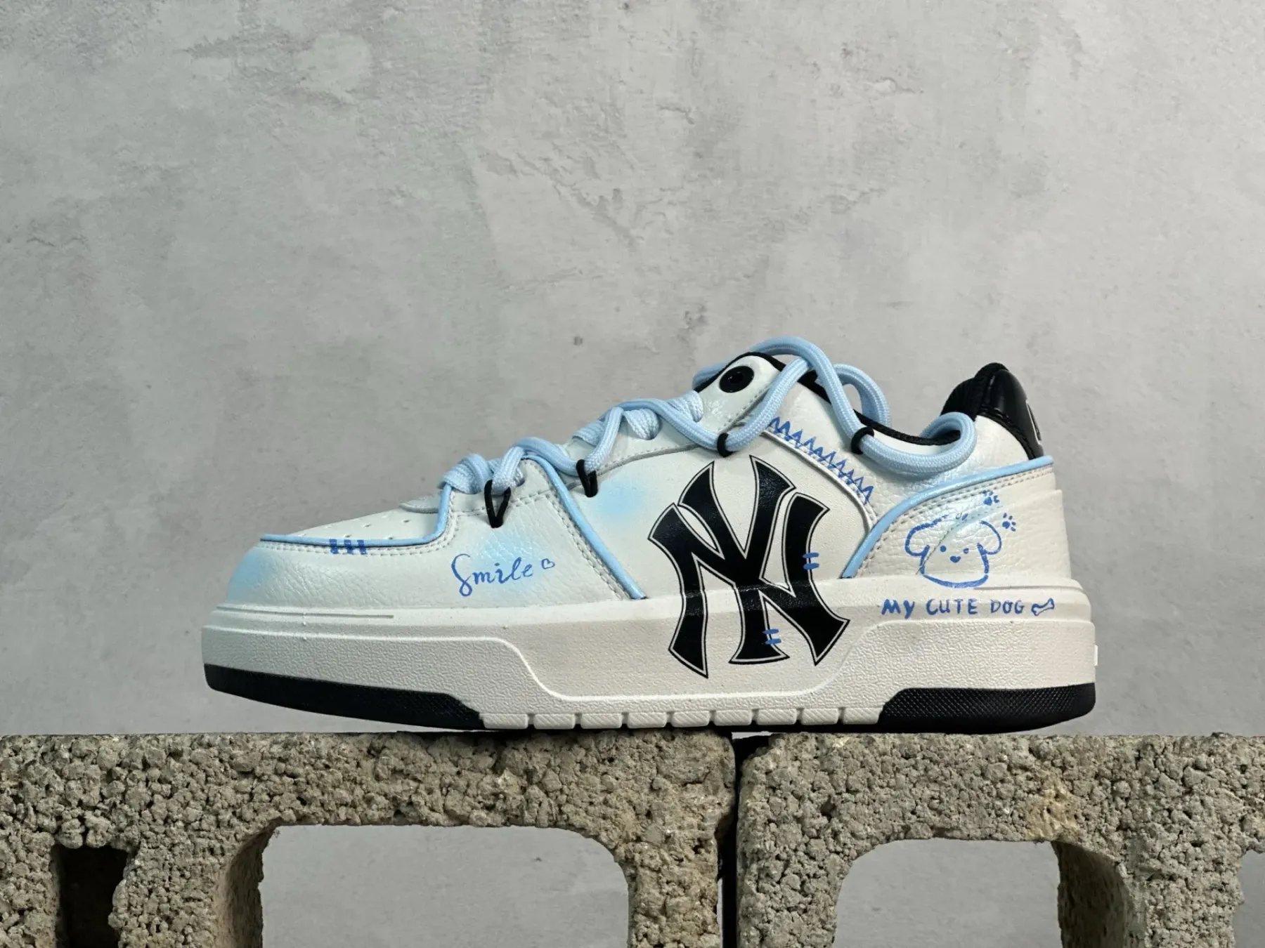 MLB NY 印花網紅學長老爹鞋 定制塗鴉惡作劇