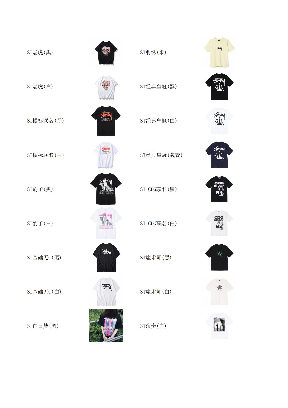 stussy 服飾合集圖 下定需要填寫衣服名稱