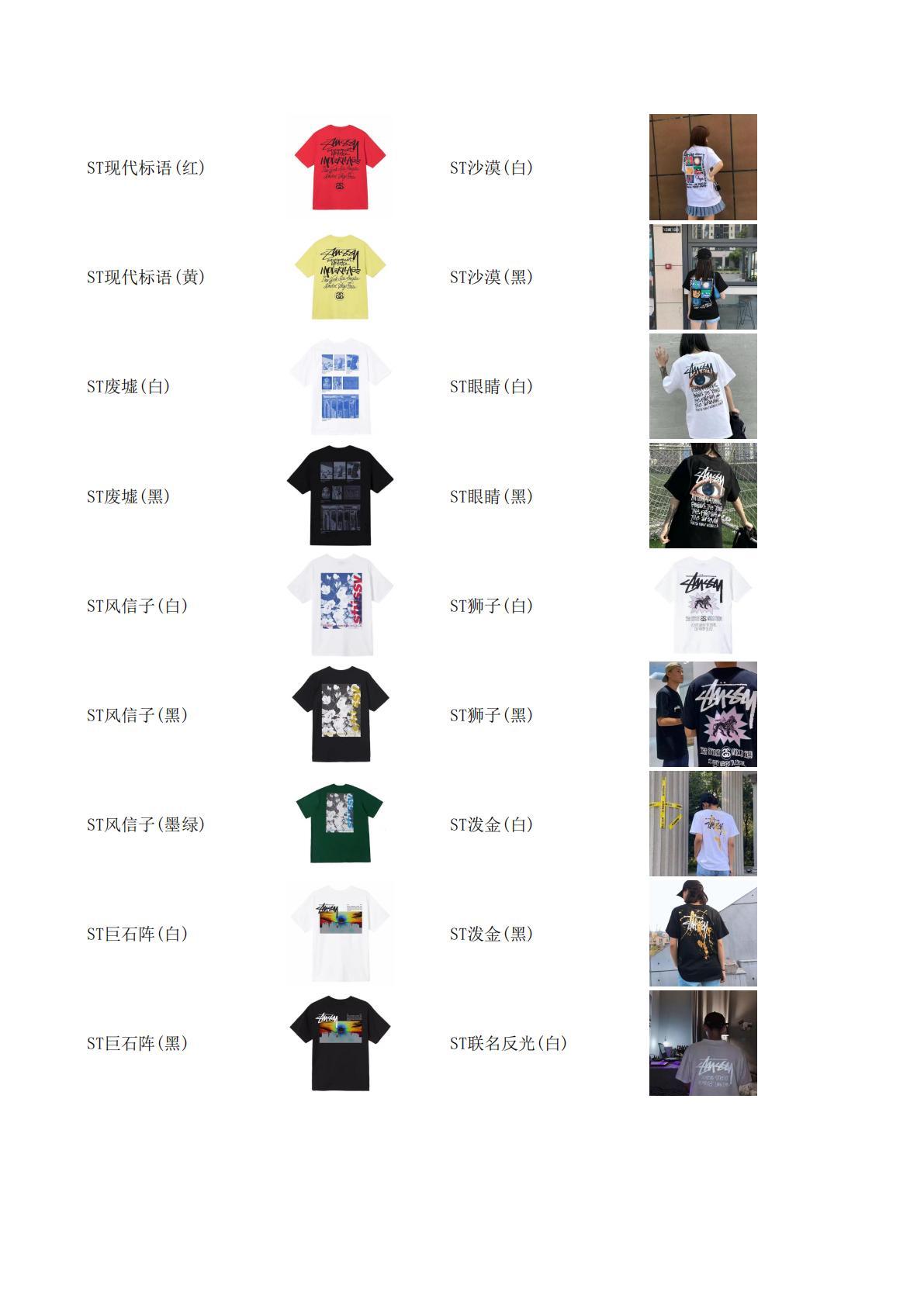 stussy 服飾合集圖 下定需要填寫衣服名稱