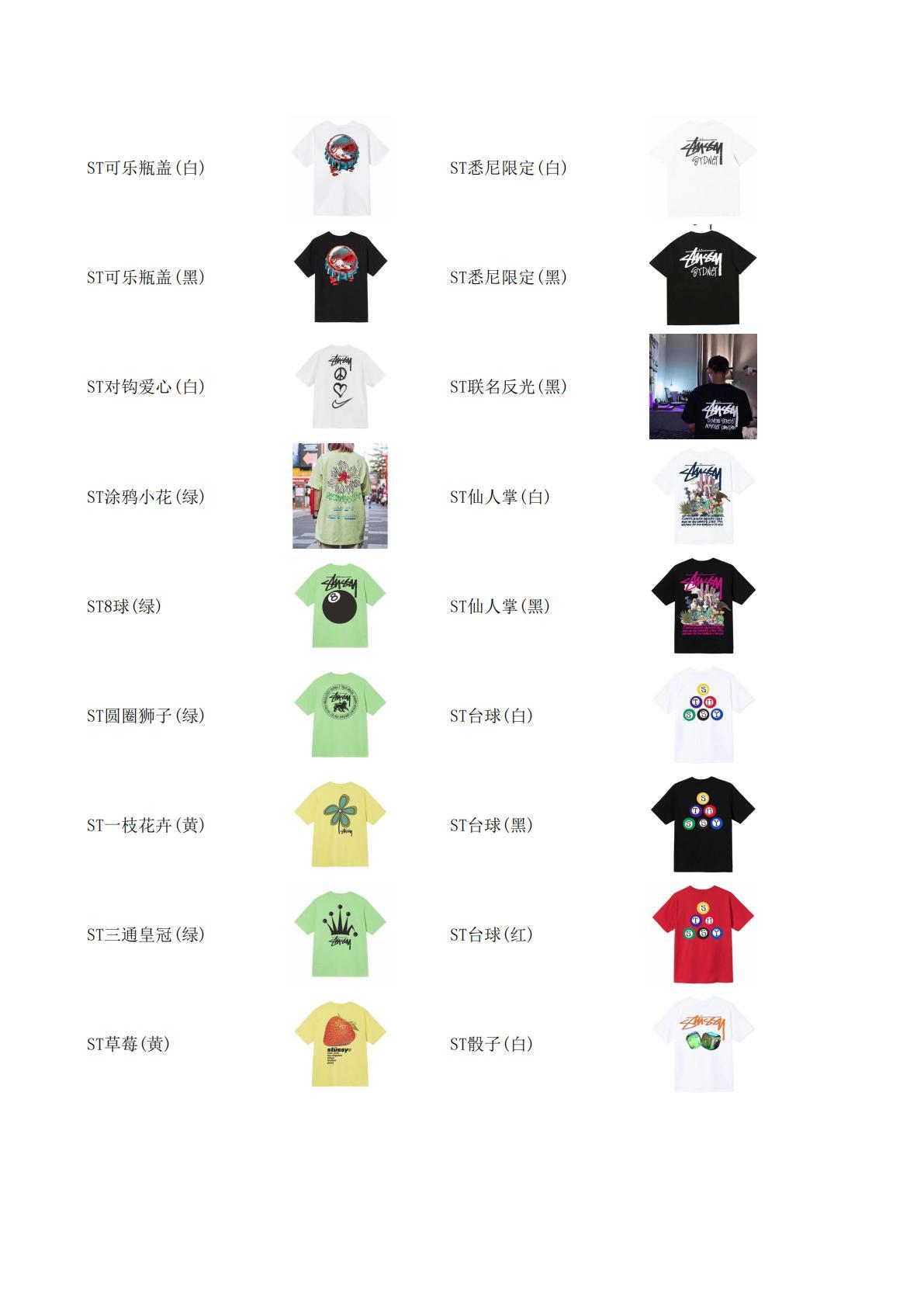 stussy 服飾合集圖 下定需要填寫衣服名稱