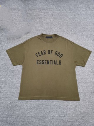 Fear of God Essentials Fall24 BACK TO SCHOOL系列 Womens Tri-Blend Crewneck Tee 字母印花圆领宽松短款短袖T恤 男女同款