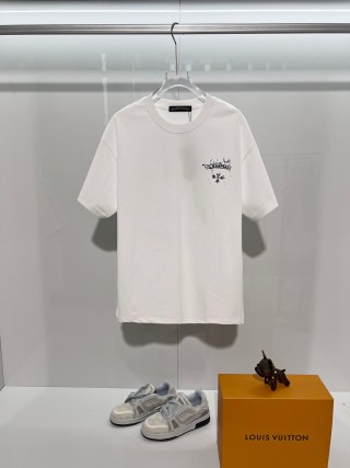 Chrome Hearts/克罗心 高品质320克圆领短袖T恤 品牌经典 前后马蹄印十字架梵文刺绣字母LOGO 男女同款