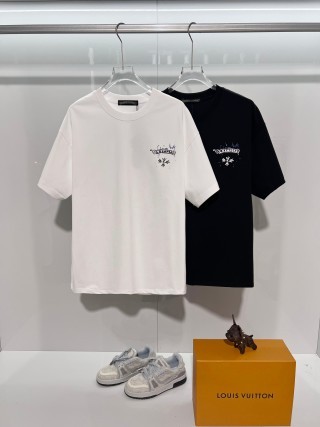 Chrome Hearts/克罗心 高品质320克圆领短袖T恤 品牌经典 前后马蹄印十字架梵文刺绣字母LOGO 男女同款