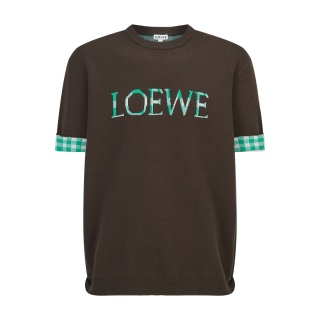 LOEWE罗意威提花标识毛织短袖