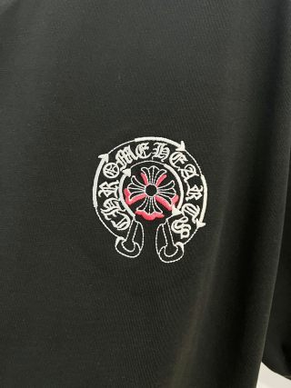 Chrome Hearts/克罗心 高品质320克圆领短袖T恤 品牌经典 前后马蹄印十字架梵文刺绣字母LOGO 男女同款