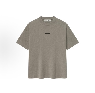 Fear of God Essentials SS25 Classic Hoodie 徽标字母后背印花短袖男女同款拉丝银硅胶短袖