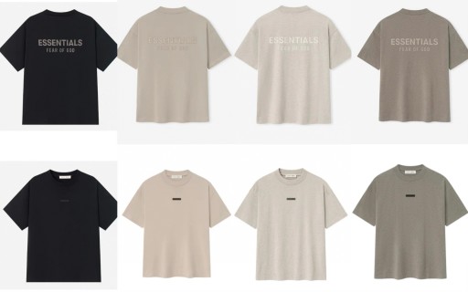 Fear of God Essentials SS25 Classic Hoodie 徽标字母后背印花短袖男女同款拉丝银硅胶短袖