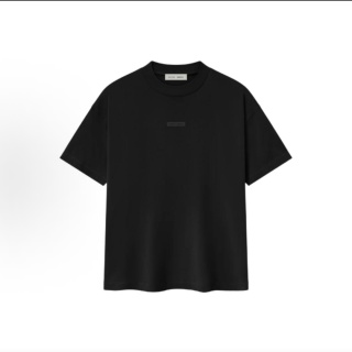 Fear of God Essentials SS25 Classic Hoodie 徽标字母后背印花短袖男女同款拉丝银硅胶短袖