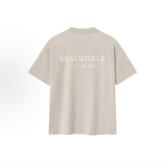 Fear of God Essentials SS25 Classic Hoodie 徽标字母后背印花短袖男女同款拉丝银硅胶短袖