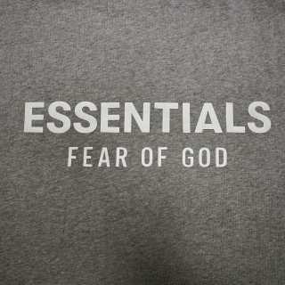 Fear of God Essentials SS25 Classic Hoodie 徽标字母后背印花短袖男女同款拉丝银硅胶短袖