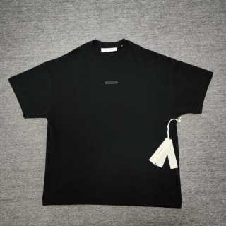 Fear of God Essentials SS25 Classic Hoodie 徽标字母后背印花短袖男女同款拉丝银硅胶短袖