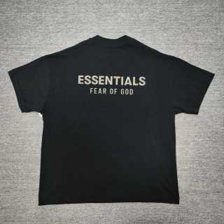 Fear of God Essentials SS25 Classic Hoodie 徽标字母后背印花短袖男女同款拉丝银硅胶短袖