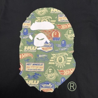 BAPE X HOT WHEELS风火轮联名猿人头印花 短袖T恤