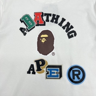BAPE 彩色字母猿人头印花短袖T恤