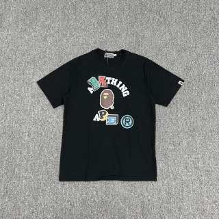BAPE 彩色字母猿人头印花短袖T恤