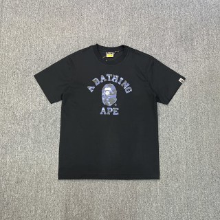 BAPE迷彩猿人头字母印花短袖T恤 