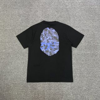BAPE字母沙漠迷彩猿人头双面印花短袖T恤