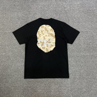 BAPE字母沙漠迷彩猿人头双面印花短袖T恤