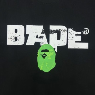 BAPE 猿人猿军字母图案印花圆领短袖T恤