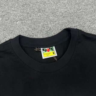 BAPE 猿人猿军字母图案印花圆领短袖T恤