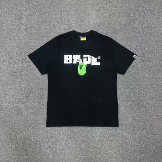 BAPE 猿人猿军字母图案印花圆领短袖T恤