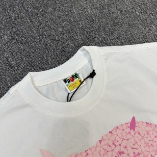 BAPE SS25sakura樱花系列 猿人樱花图案徽标短袖