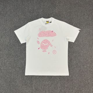 BAPE SS25sakura樱花系列 猿人樱花图案徽标短袖