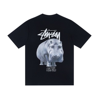 Stussy  斯图西 Livin Large Tee 圆领河马印花短袖美式复古T恤 