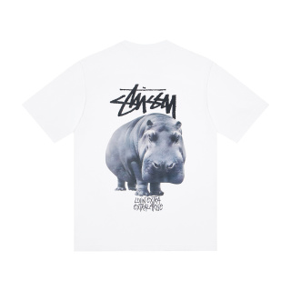 Stussy  斯图西 Livin Large Tee 圆领河马印花短袖美式复古T恤 