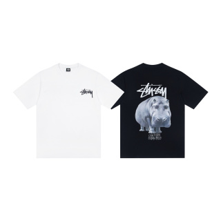 Stussy  斯图西 Livin Large Tee 圆领河马印花短袖美式复古T恤 
