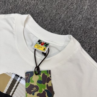 A BATHING  Bape SS23 猿人格子条纹印花圆领短袖