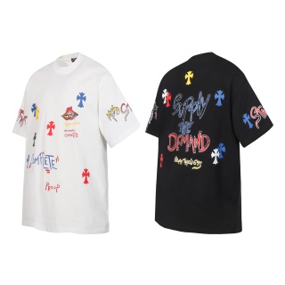 Chrome Hearts/克罗心梵文涂鸦✍️十字架字母印花短袖T桖