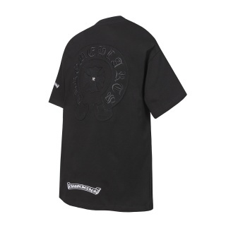 Chrome Hearts/克罗心梵文马蹄贴布绣字母绣花短袖T桖