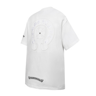 Chrome Hearts/克罗心梵文马蹄贴布绣字母绣花短袖T桖