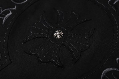 Chrome Hearts/克罗心梵文马蹄贴布绣字母绣花短袖T桖