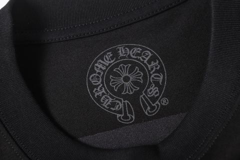 Chrome Hearts/克罗心梵文马蹄贴布绣字母绣花短袖T桖