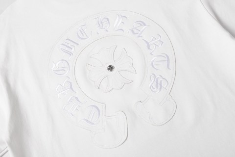 Chrome Hearts/克罗心梵文马蹄贴布绣字母绣花短袖T桖