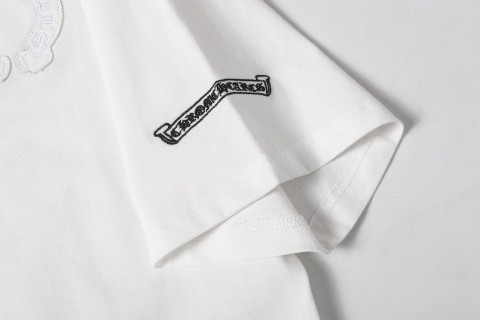 Chrome Hearts/克罗心梵文马蹄贴布绣字母绣花短袖T桖