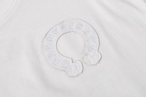 Chrome Hearts/克罗心梵文马蹄贴布绣字母绣花短袖T桖