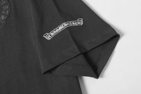 Chrome Hearts/克罗心梵文马蹄贴布绣字母绣花短袖T桖