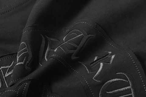 Chrome Hearts/克罗心梵文马蹄贴布绣字母绣花短袖T桖