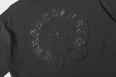 Chrome Hearts/克罗心梵文马蹄贴布绣字母绣花短袖T桖