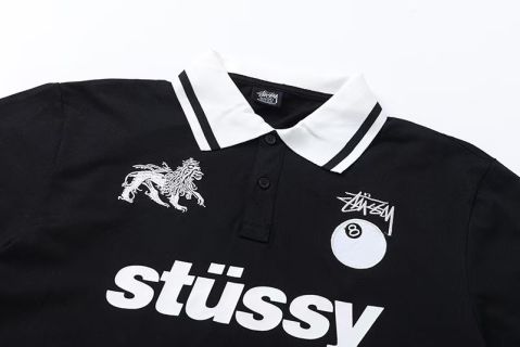 stussy  斯图西 美式潮牌直筒宽松版型polo衫短袖t恤 龙年限定🎱刺绣经典logo印花
