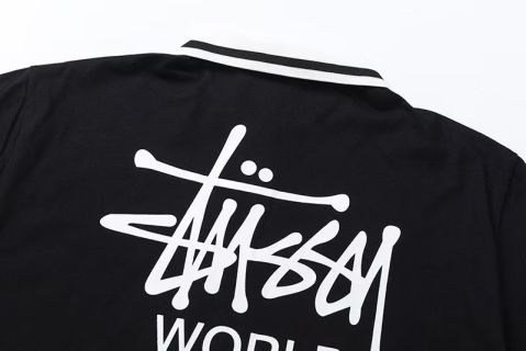 stussy  斯图西 美式潮牌直筒宽松版型polo衫短袖t恤 龙年限定🎱刺绣经典logo印花