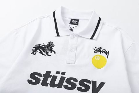stussy 斯图西 美式潮牌直筒宽松版型polo衫短袖t恤 龙年限定🎱刺绣经典logo印花