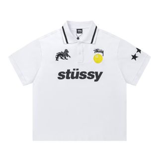 stussy 斯图西 美式潮牌直筒宽松版型polo衫短袖t恤 龙年限定🎱刺绣经典logo印花
